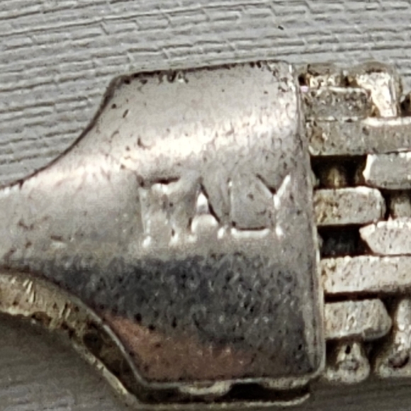 Italian 925 Sterling Silver 16" Chevron Woven Link Necklace 32.29g Signed Italy - Picture 9 of 12